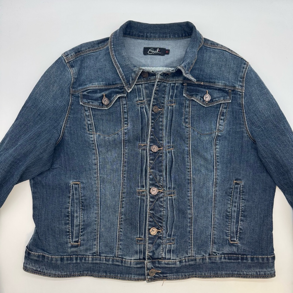 Earl Jeans Blue Denim Jacket Women’s Size XL – Like New